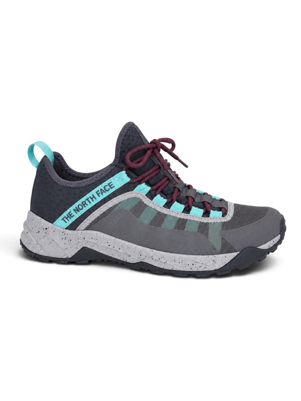 The North Face Trail Running Shoes Gray Teal Lace Up Sneakers Outdoor Hiking 7
